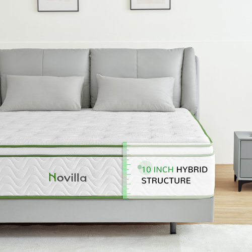 Home 10" Medium Cooling Hybrid Mattress in a Box & Reviews Wayfair